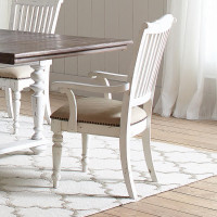 Coaster Furniture 105183 Simpson Slat Back Arm Chairs Barley and Vintage White (Set of 2)